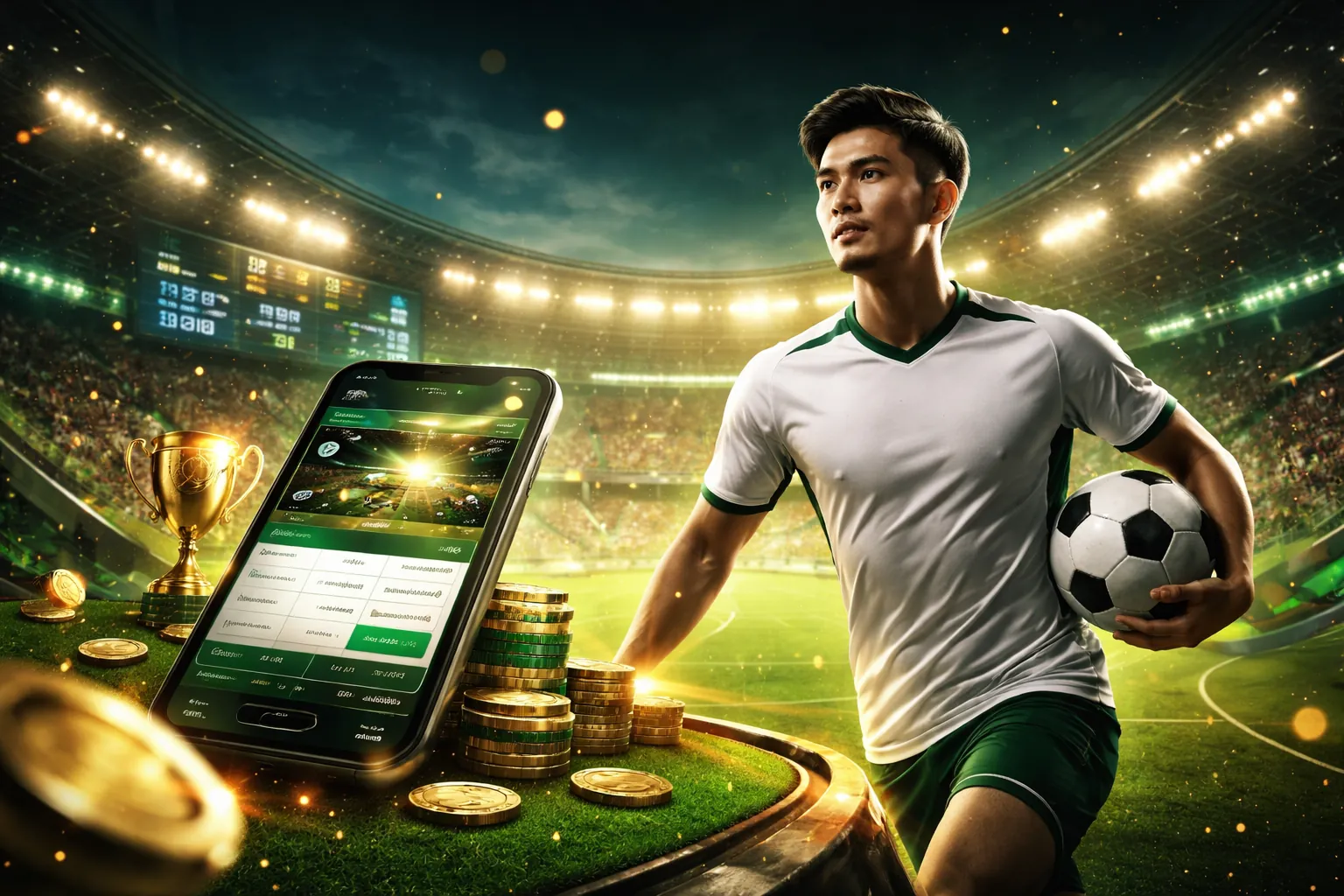 Sân vận động bóng đá với logo j9bet
